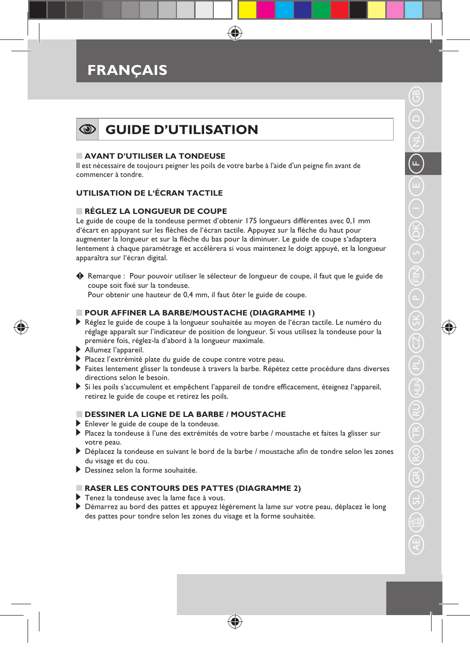 Français, Guide d’utilisation | Remington MB4550 User Manual | Page 27 / 132