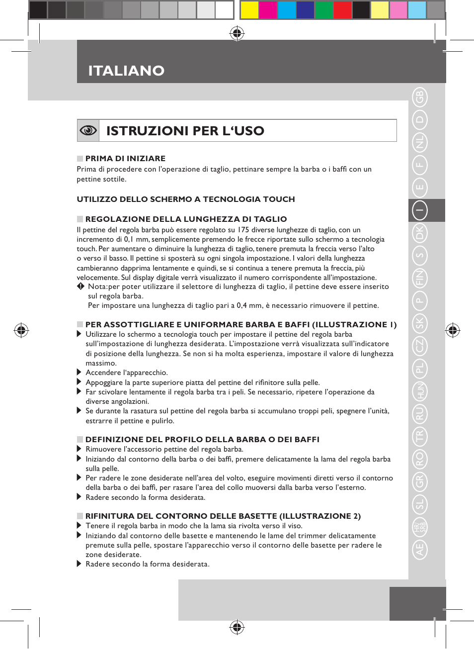 Italiano, Istruzioni per l‘uso | Remington MB4550 User Manual | Page 39 / 132