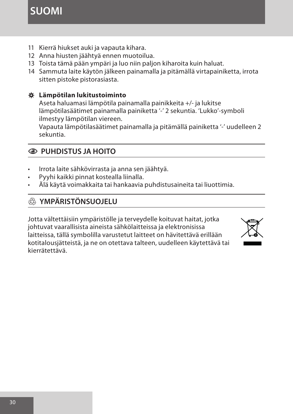 Suomi | Remington CI96Z1 User Manual | Page 30 / 68