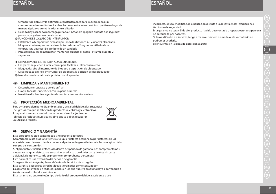 Español | Remington S8590 User Manual | Page 11 / 45