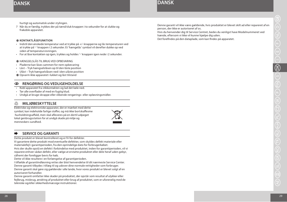 Dansk | Remington S8590 User Manual | Page 15 / 45