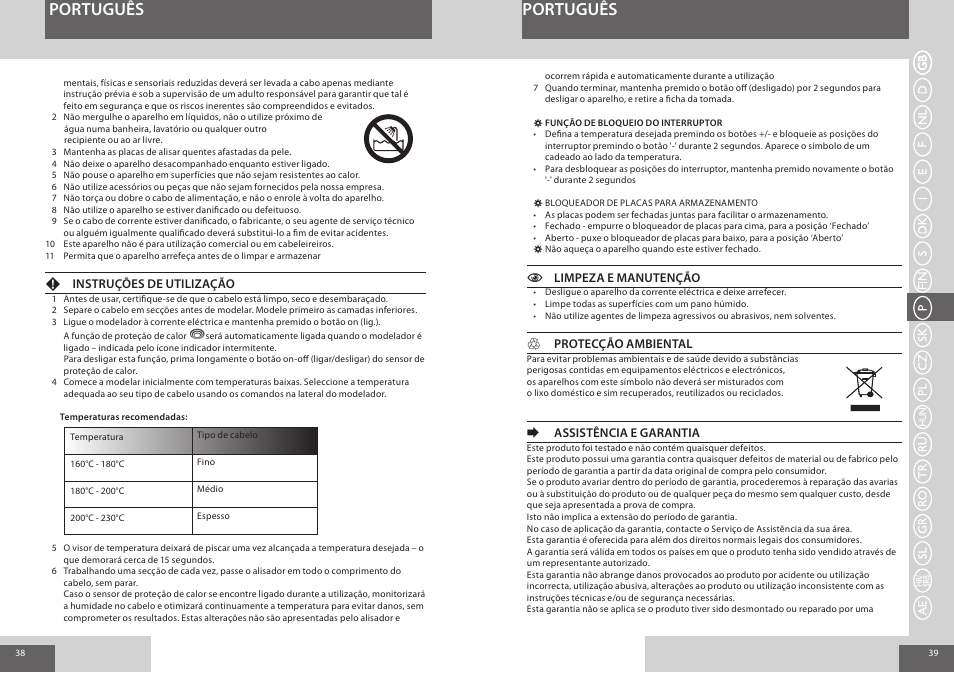 Português | Remington S8590 User Manual | Page 20 / 45