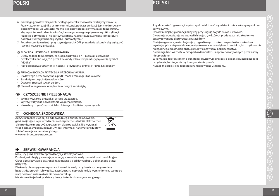 Polski | Remington S8590 User Manual | Page 26 / 45