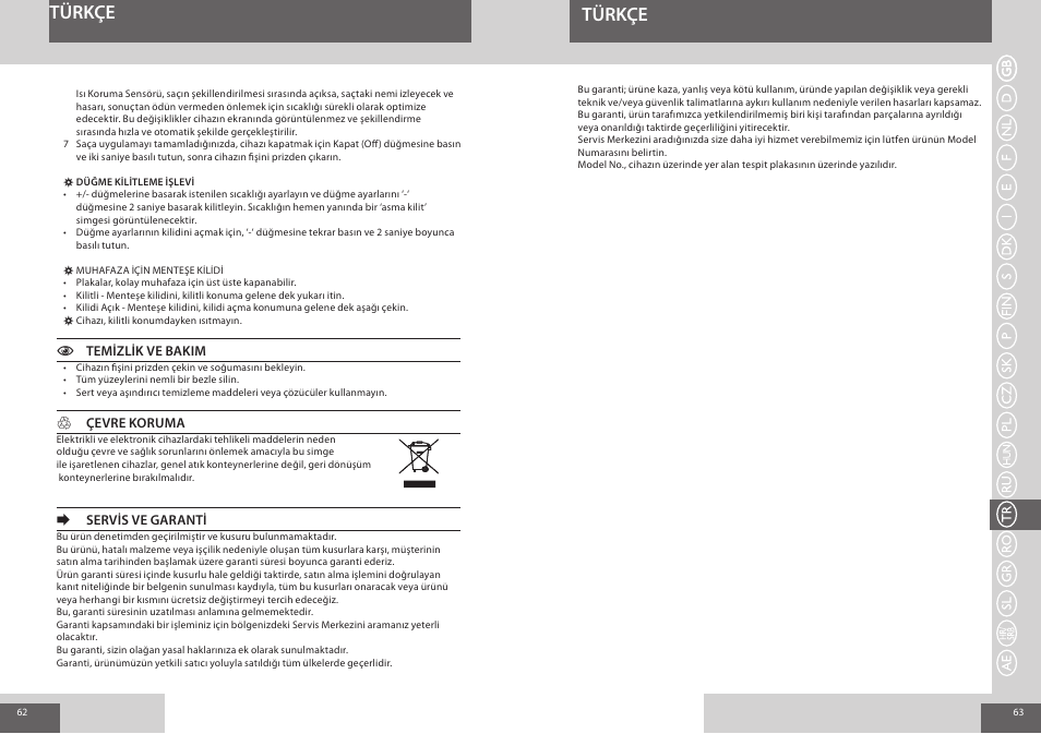 Türkçe | Remington S8590 User Manual | Page 32 / 45