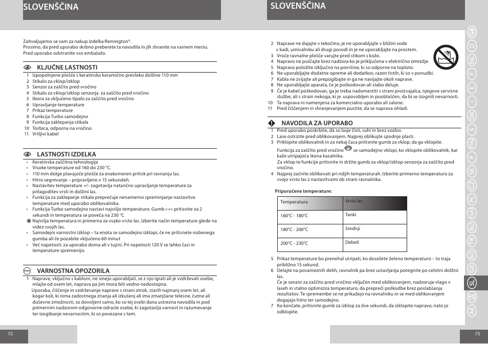 Slovenščina | Remington S8590 User Manual | Page 37 / 45