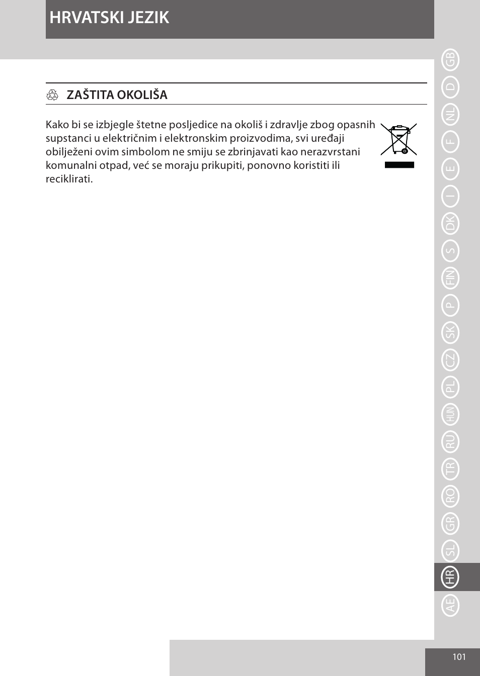 Hrvatski jezik | Remington CI96S1 User Manual | Page 101 / 108