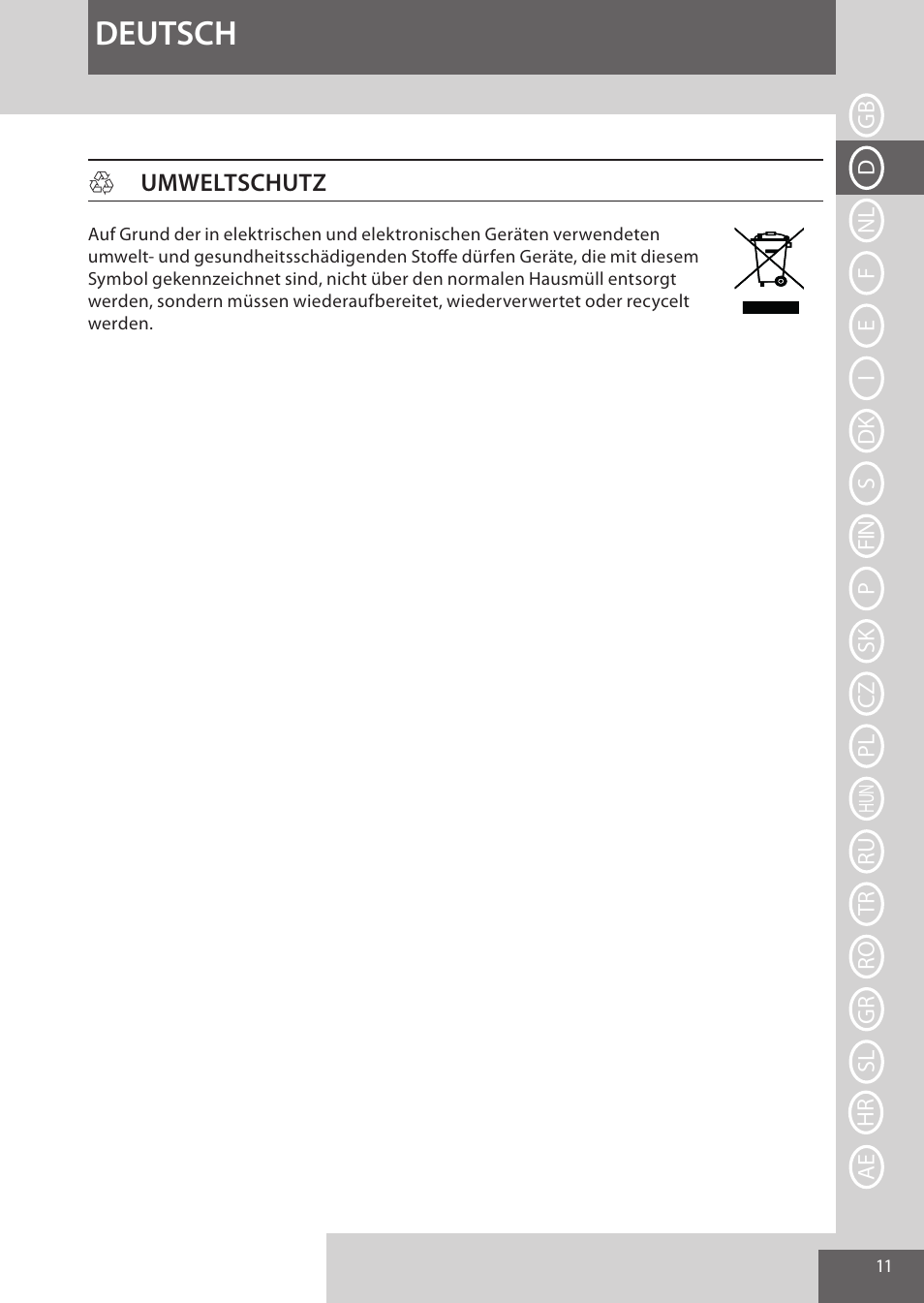 Deutsch | Remington CI96S1 User Manual | Page 11 / 108