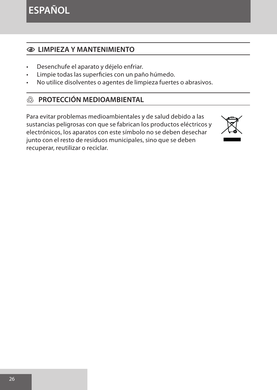 Español | Remington CI96S1 User Manual | Page 26 / 108