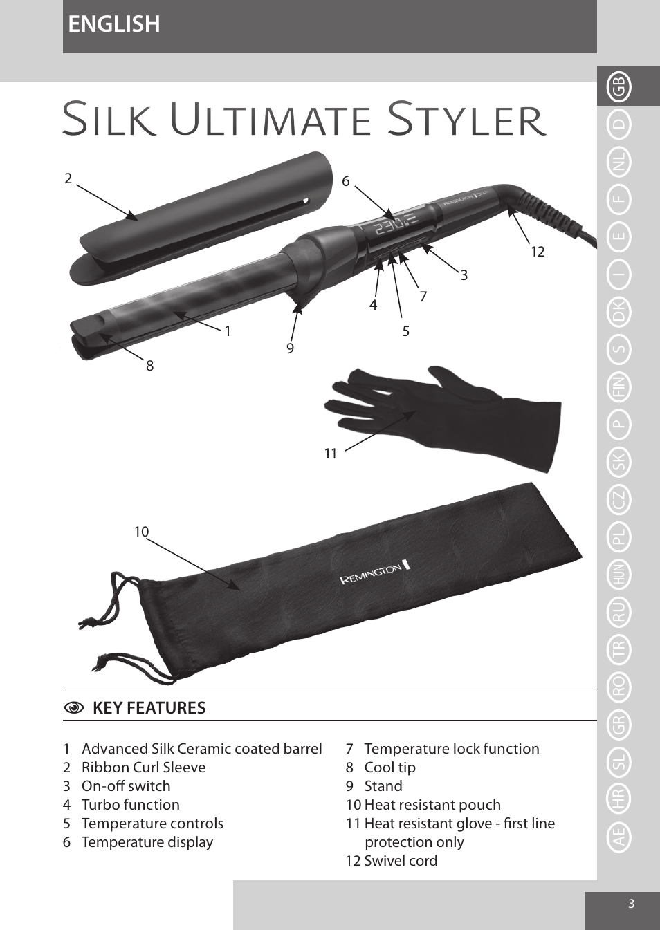 English | Remington CI96S1 User Manual | Page 3 / 108