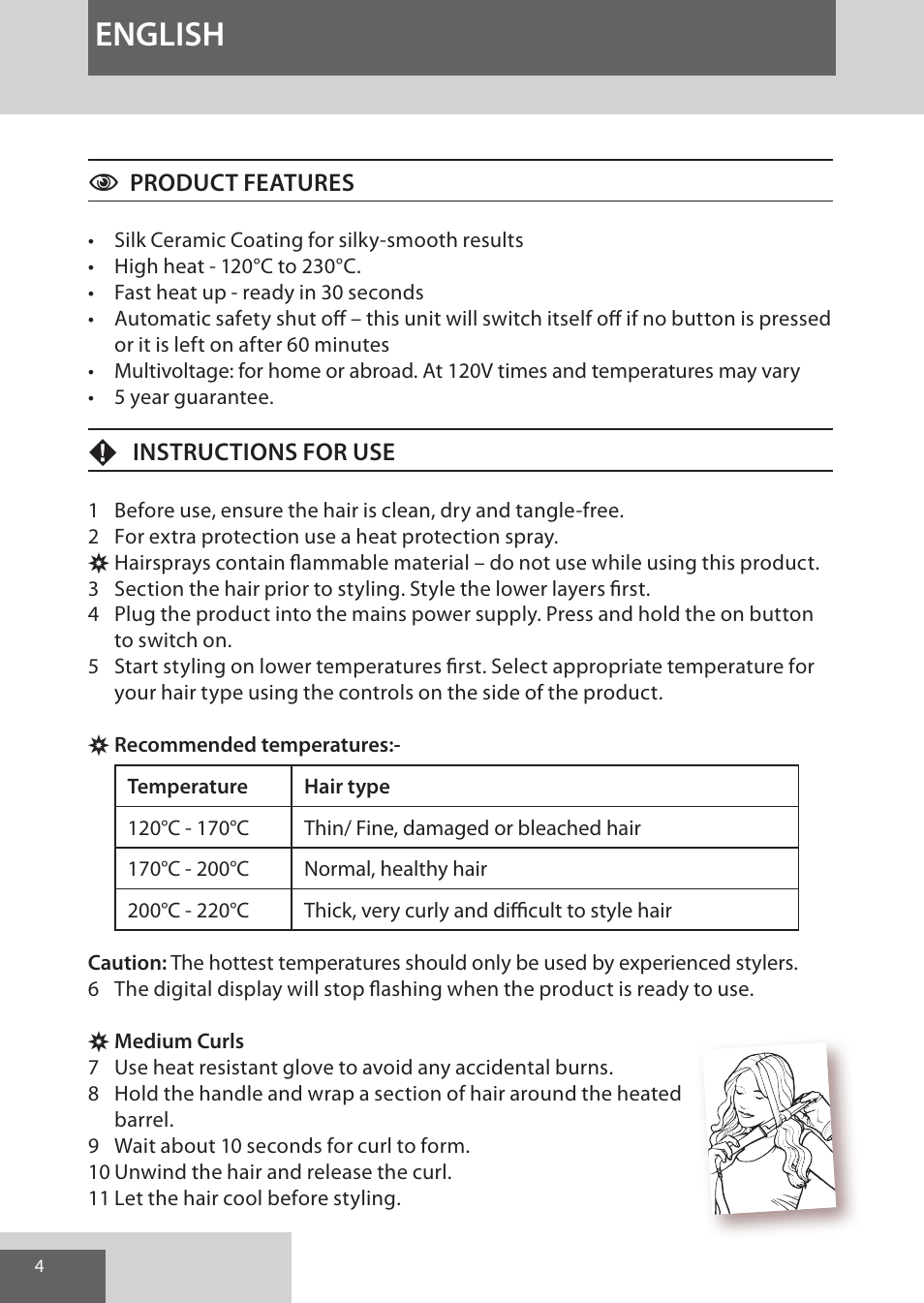 English | Remington CI96S1 User Manual | Page 4 / 108