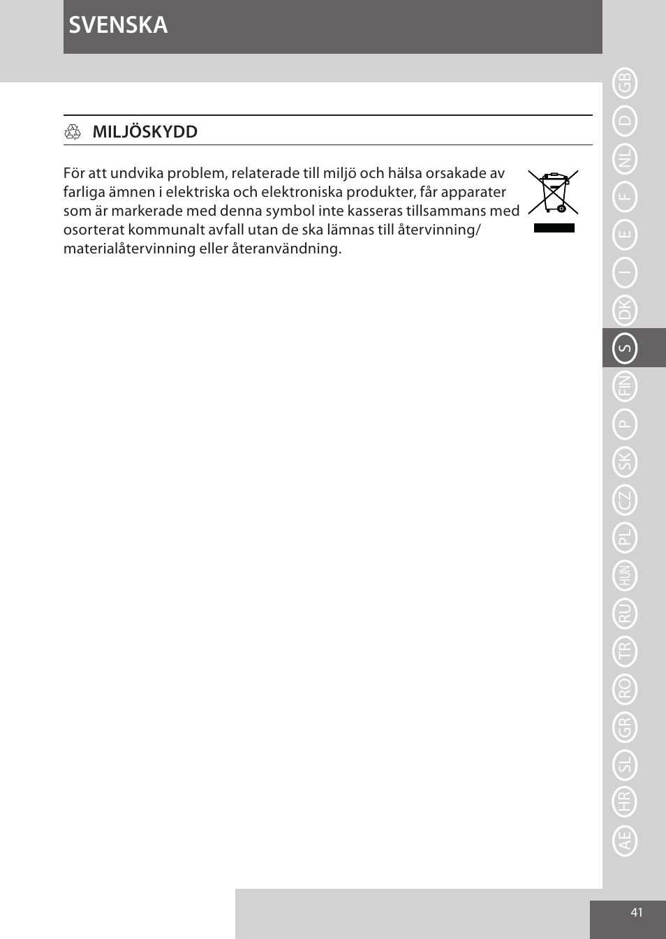 Svenska | Remington CI96S1 User Manual | Page 41 / 108