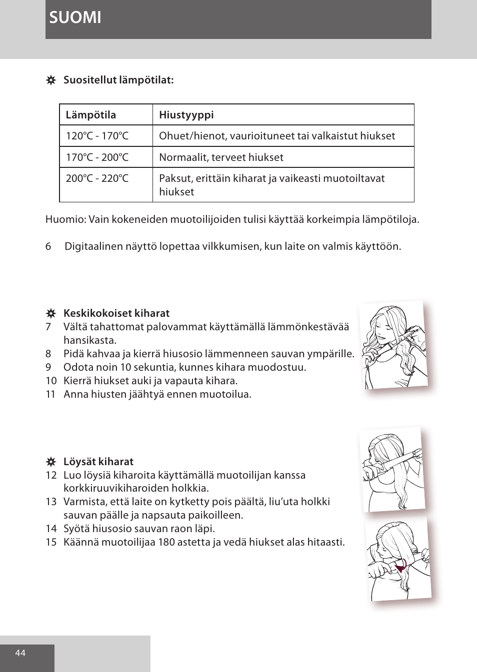 Suomi | Remington CI96S1 User Manual | Page 44 / 108