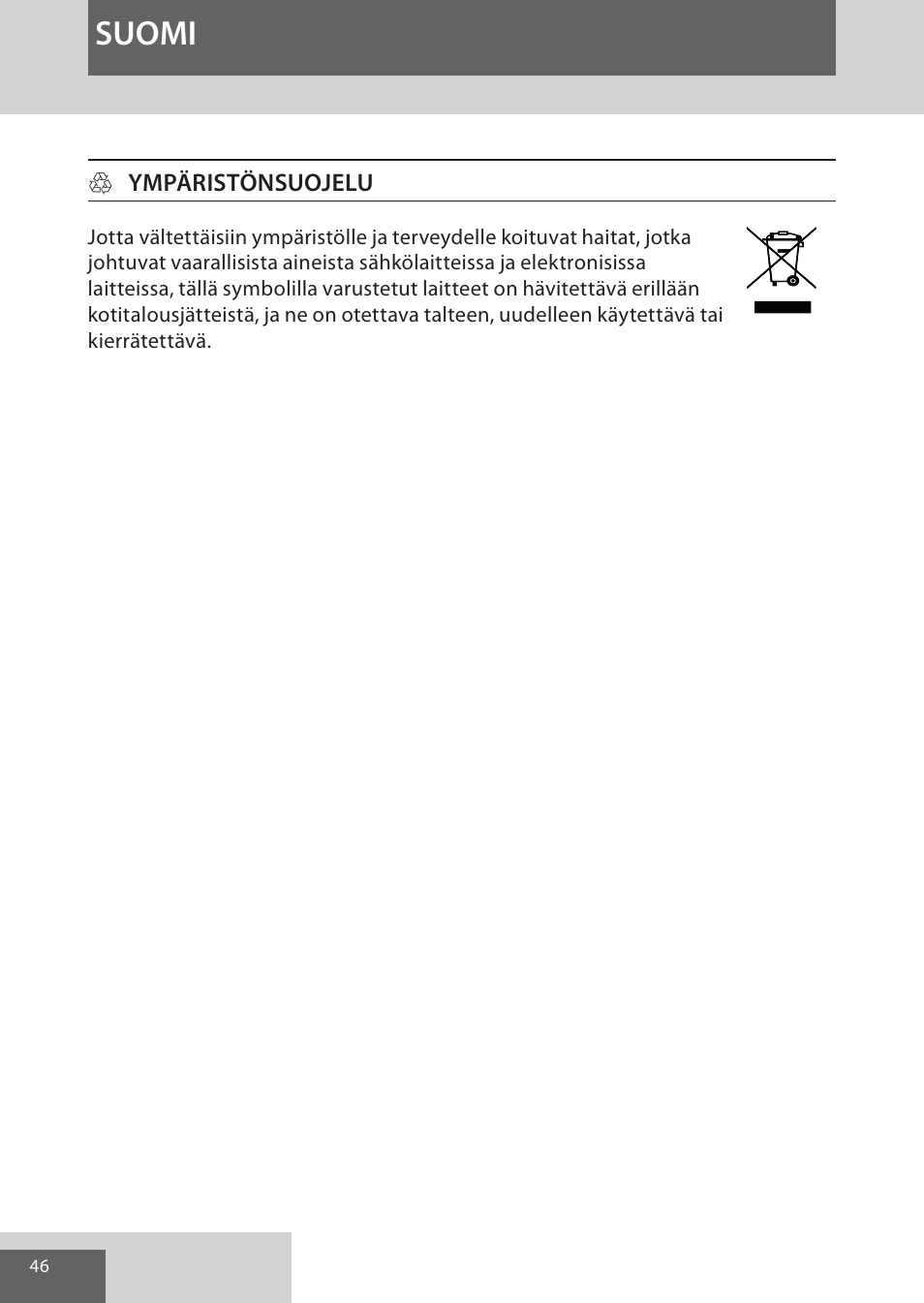 Suomi | Remington CI96S1 User Manual | Page 46 / 108