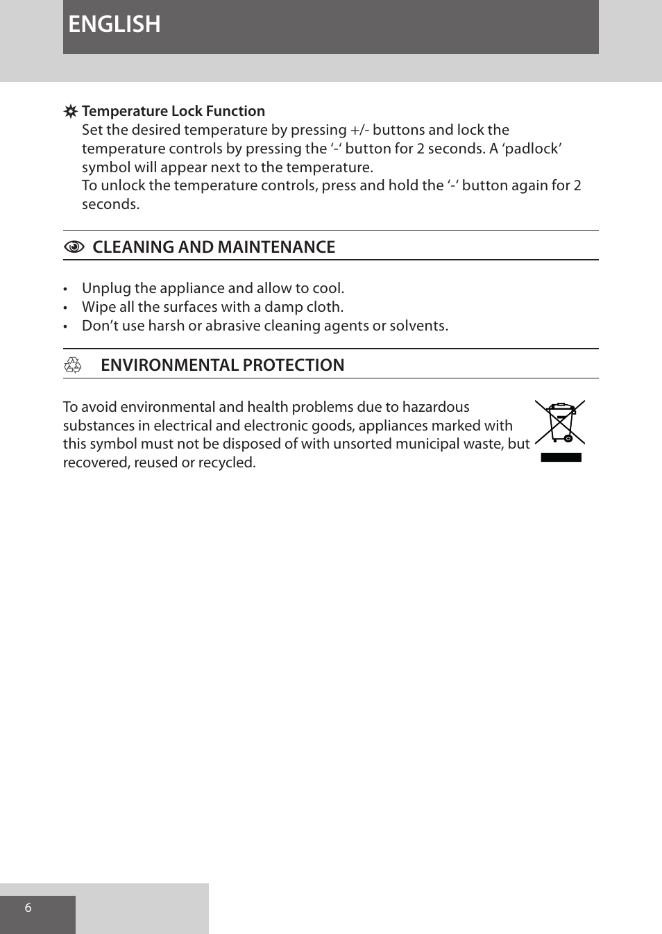 English | Remington CI96S1 User Manual | Page 6 / 108