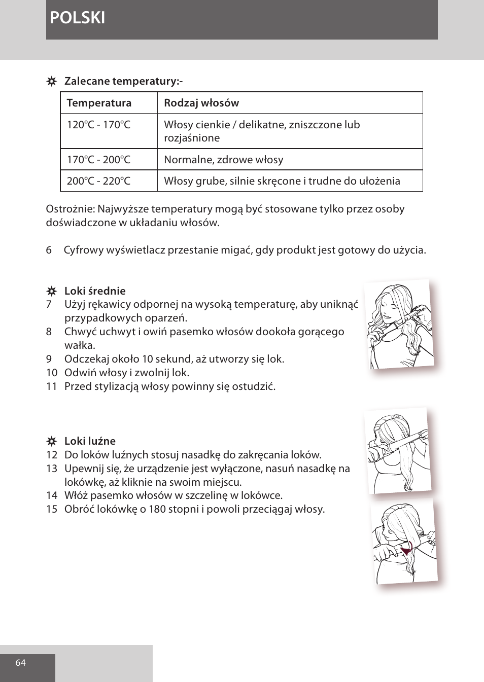 Polski | Remington CI96S1 User Manual | Page 64 / 108