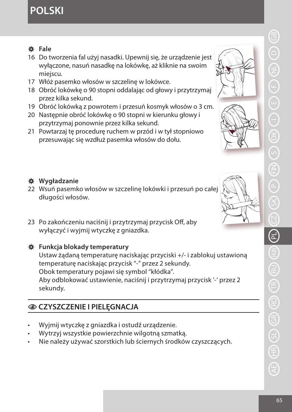 Polski | Remington CI96S1 User Manual | Page 65 / 108