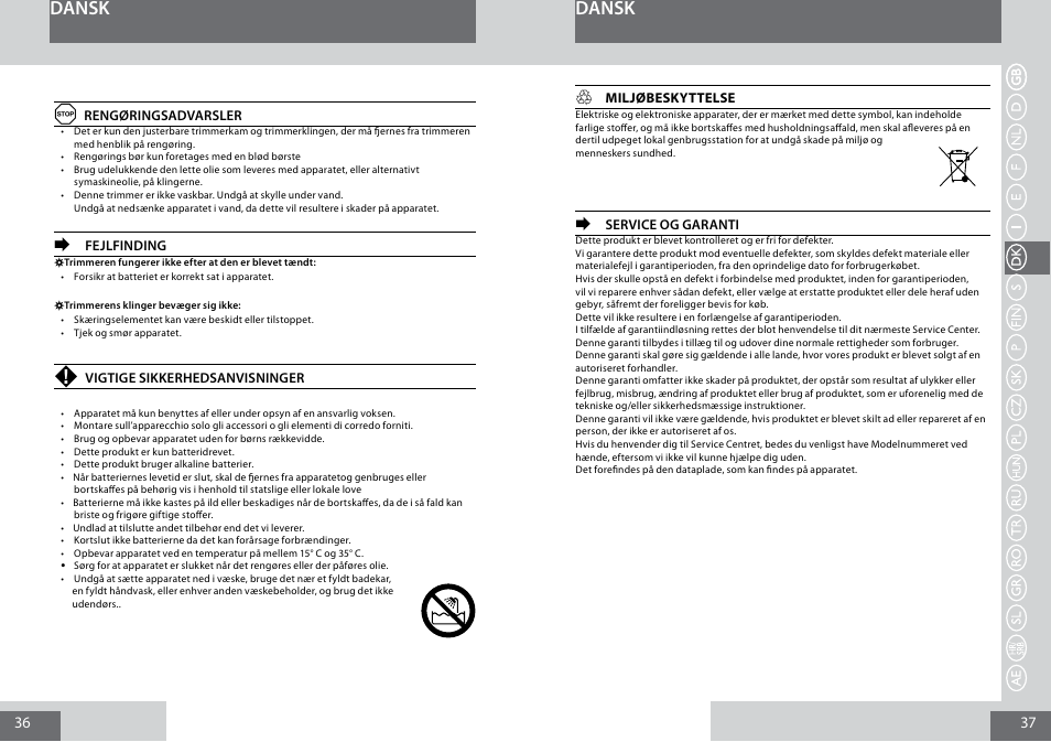 Dansk | Remington MB4010 User Manual | Page 19 / 58