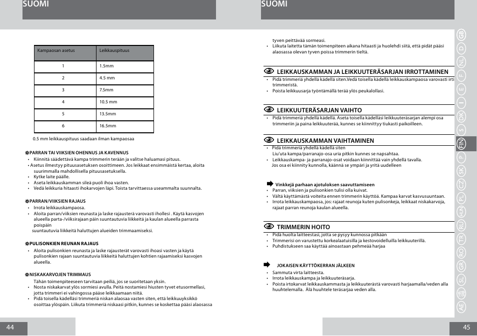 Suomi | Remington MB4010 User Manual | Page 23 / 58