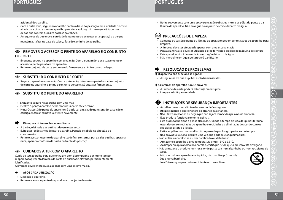 Português | Remington MB4010 User Manual | Page 26 / 58