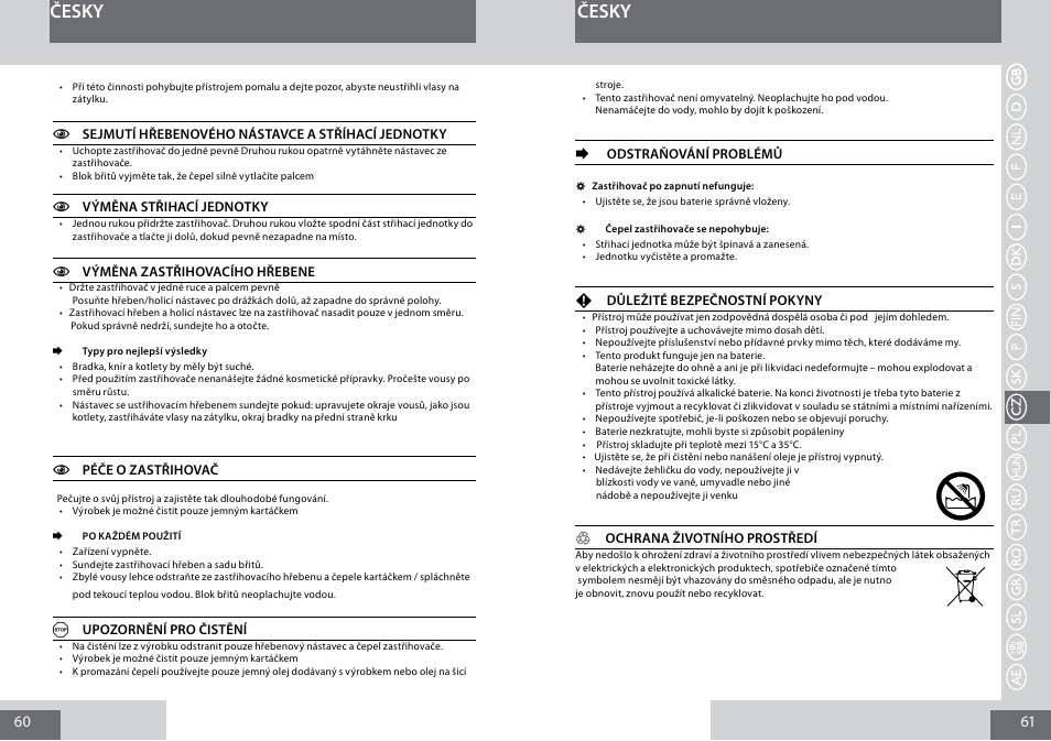 Česky | Remington MB4010 User Manual | Page 31 / 58