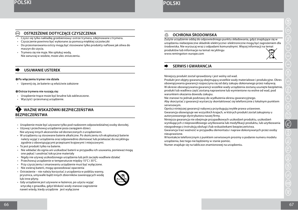 Polski | Remington MB4010 User Manual | Page 34 / 58