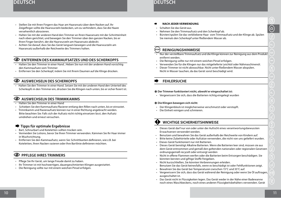 Deutsch | Remington MB4010 User Manual | Page 6 / 58