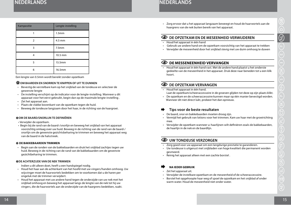 Nederlands | Remington MB4010 User Manual | Page 8 / 58