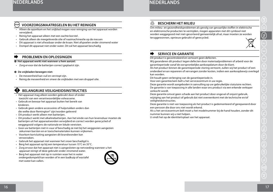 Nederlands, Nederlands a | Remington MB4010 User Manual | Page 9 / 58