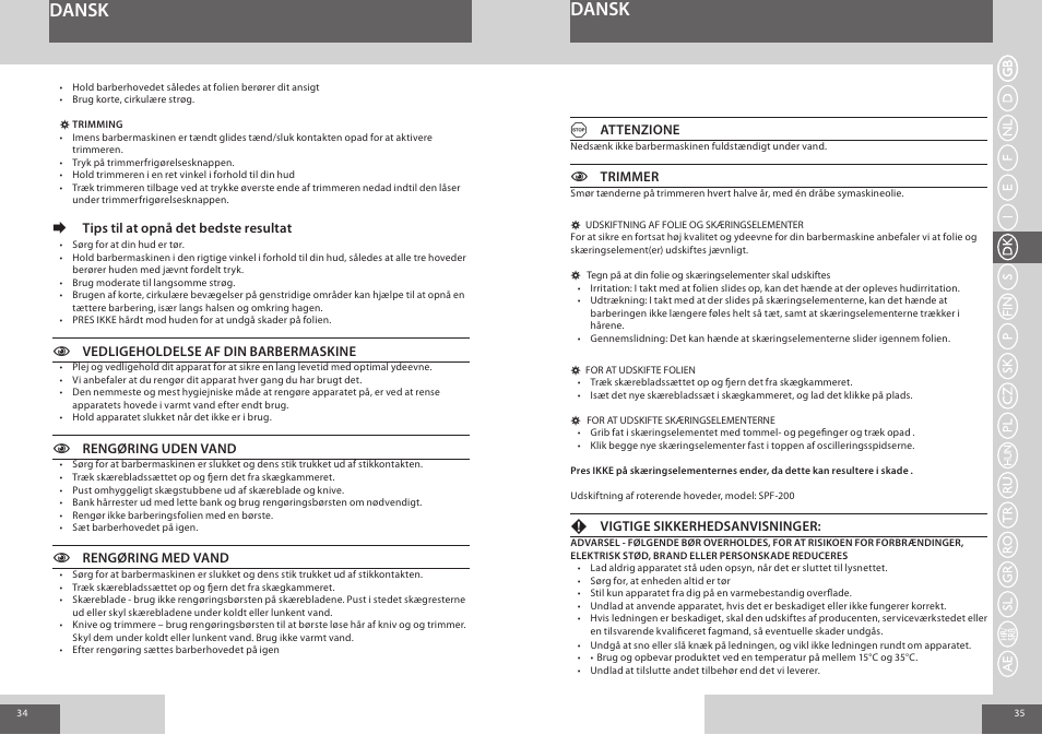 Dansk | Remington F4800 User Manual | Page 18 / 58