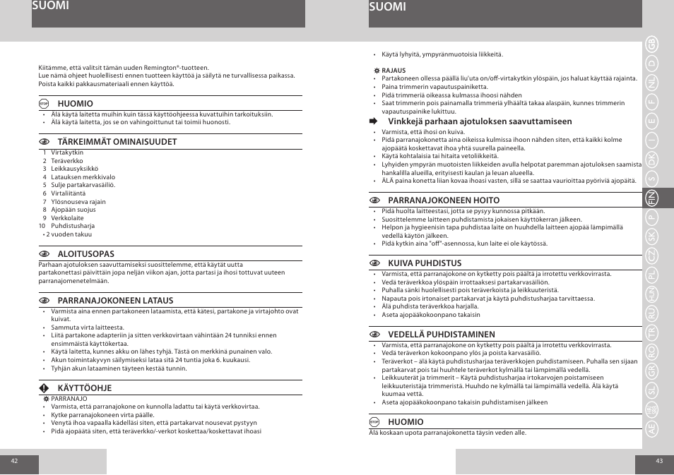 Suomi | Remington F4800 User Manual | Page 22 / 58