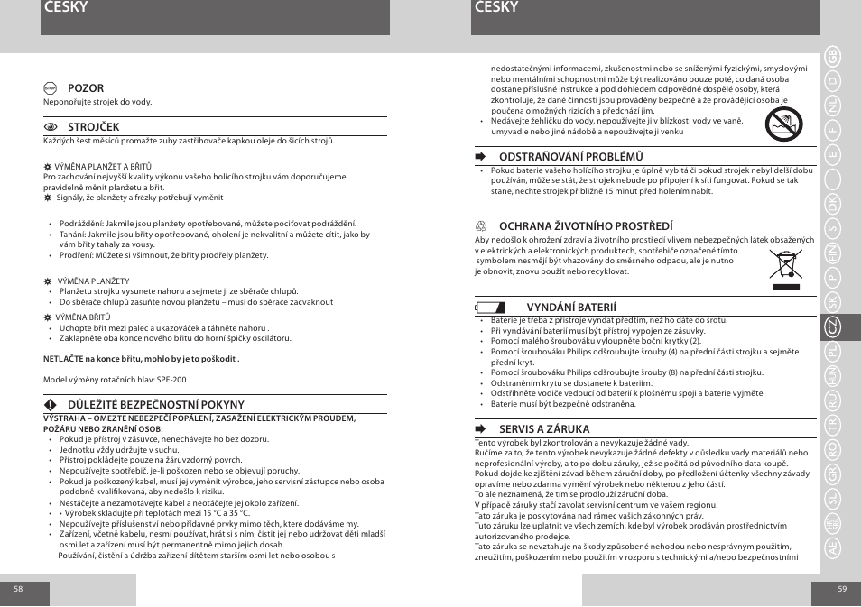 Česky | Remington F4800 User Manual | Page 30 / 58