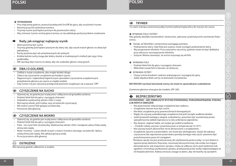 Polski | Remington F4800 User Manual | Page 32 / 58