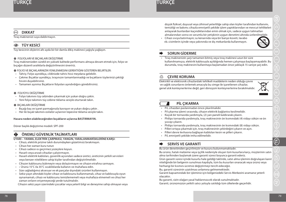 Türkçe | Remington F4800 User Manual | Page 40 / 58