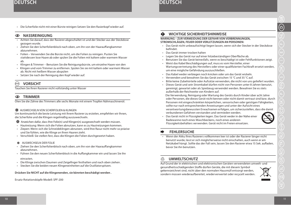 Deutsch | Remington F4800 User Manual | Page 6 / 58