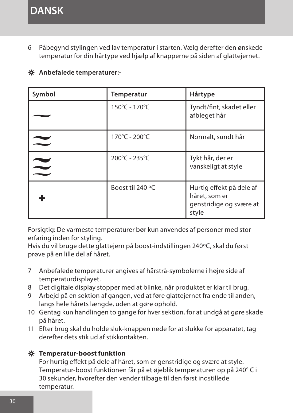 Dansk | Remington S9600 User Manual | Page 30 / 92