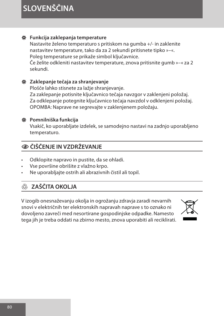 Slovenščina | Remington S9600 User Manual | Page 80 / 92