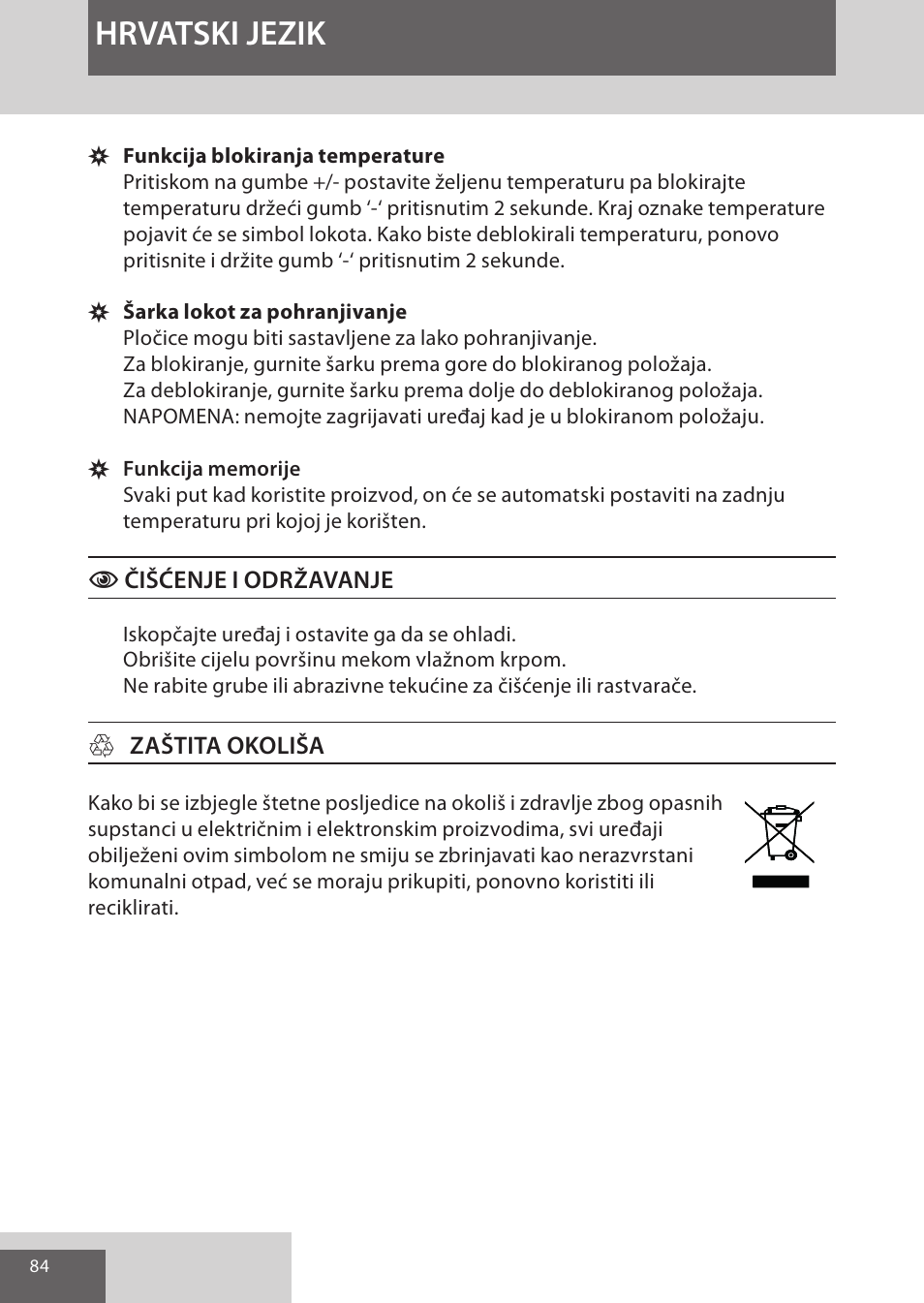 Hrvatski jezik | Remington S9600 User Manual | Page 84 / 92