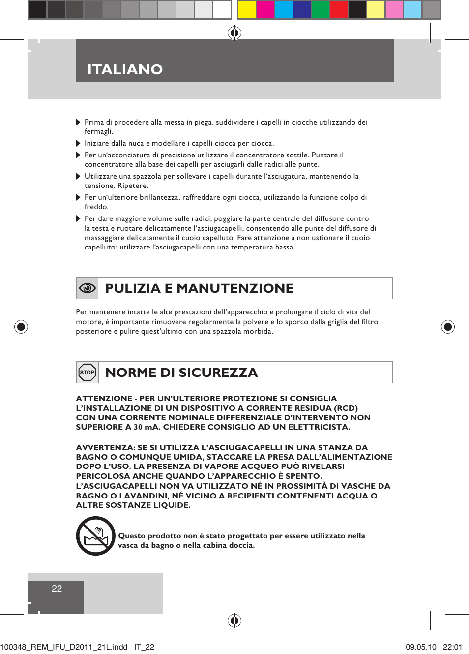 Italiano, Pulizia e manutenzione, Norme di sicurezza | Remington D2011 User Manual | Page 24 / 86