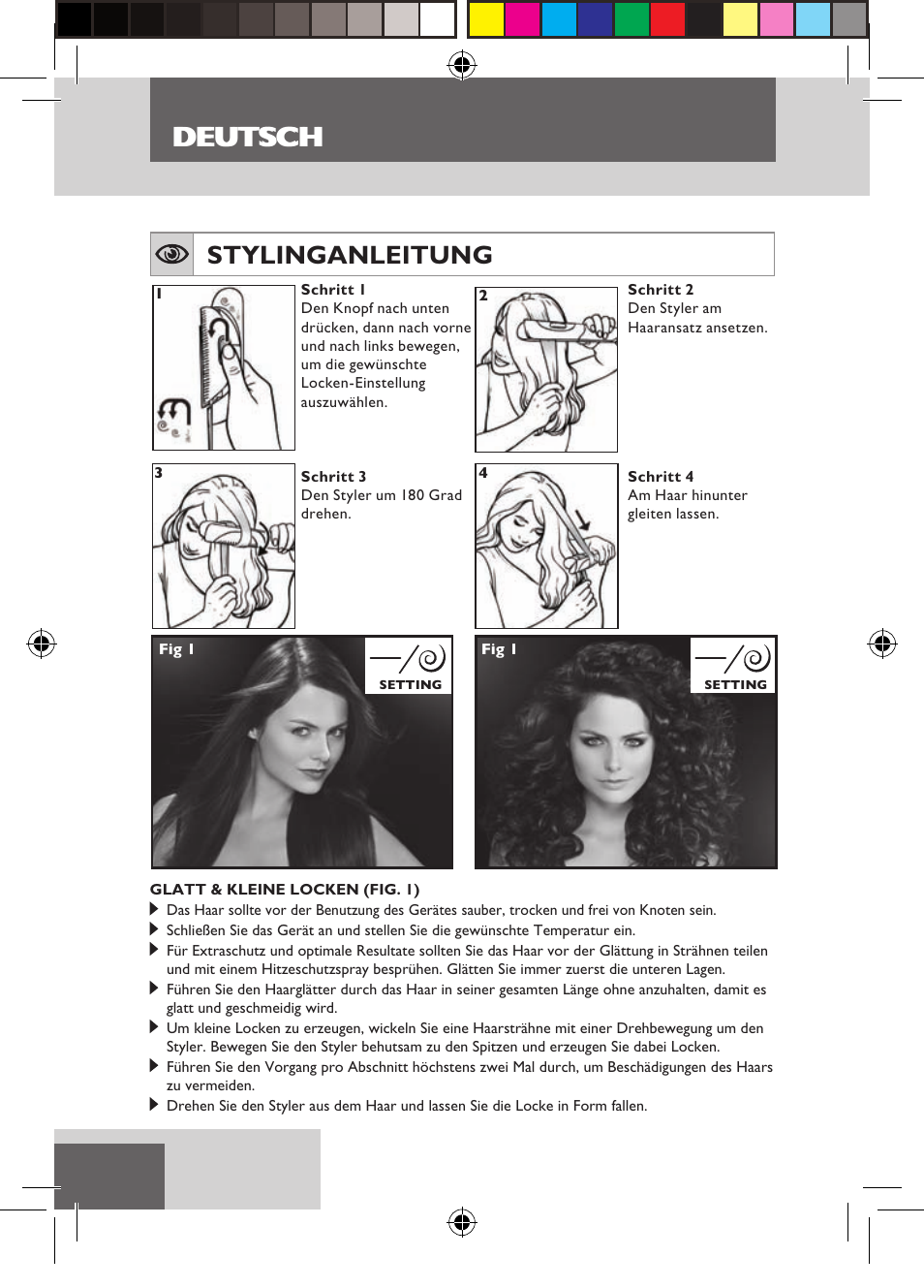 Deutsch, Stylinganleitung | Remington S6600 User Manual | Page 10 / 126