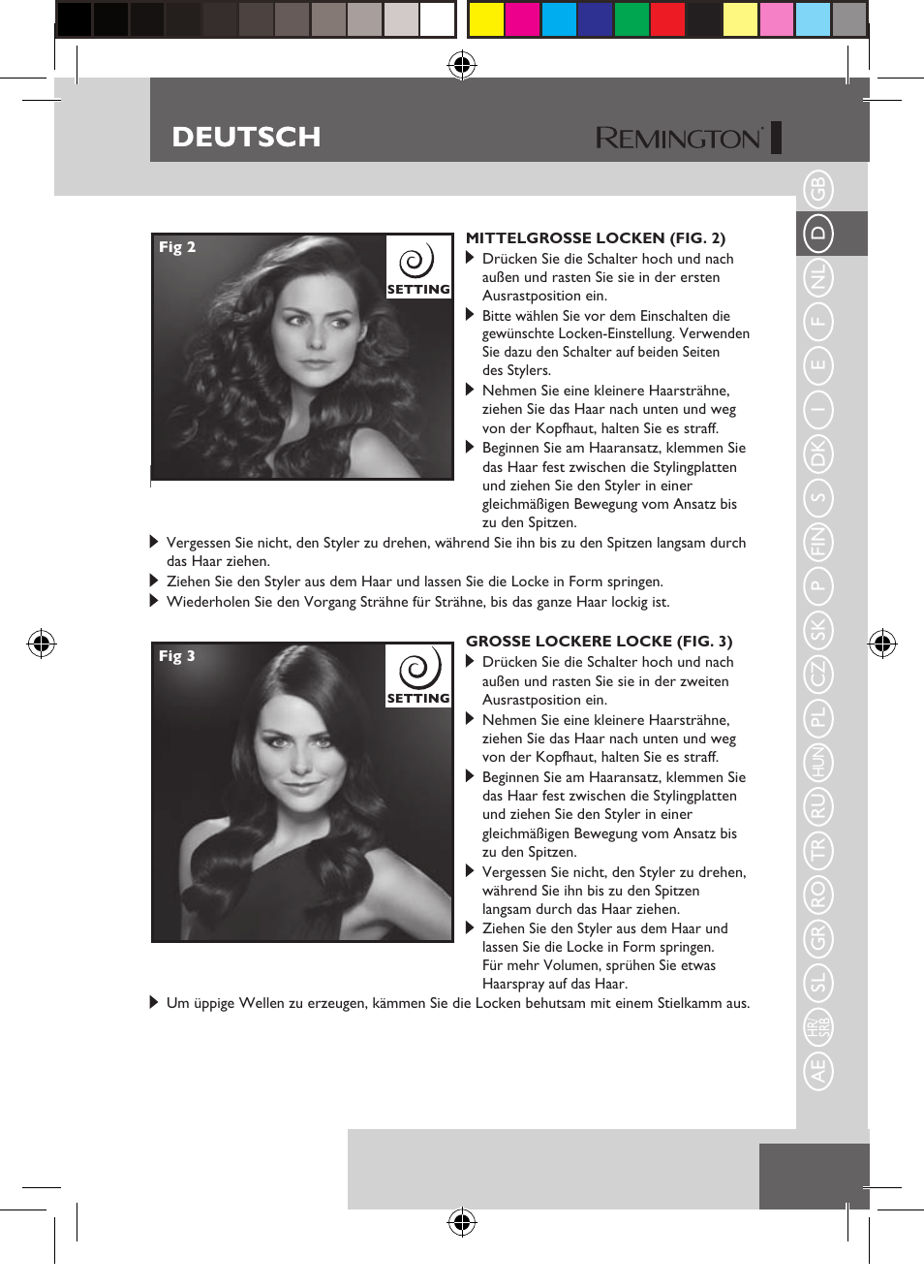 Deutsch | Remington S6600 User Manual | Page 11 / 126