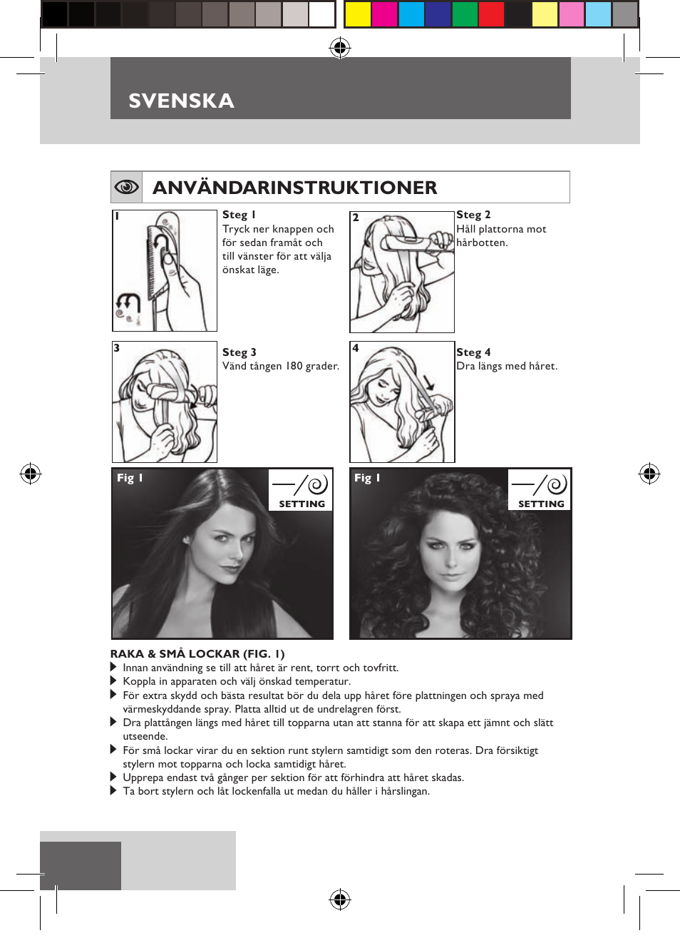 Svenska, Användarinstruktioner | Remington S6600 User Manual | Page 46 / 126