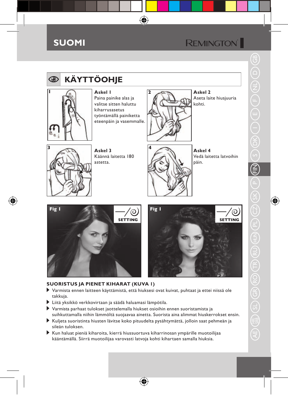 Suomi, Käyttöohje | Remington S6600 User Manual | Page 51 / 126