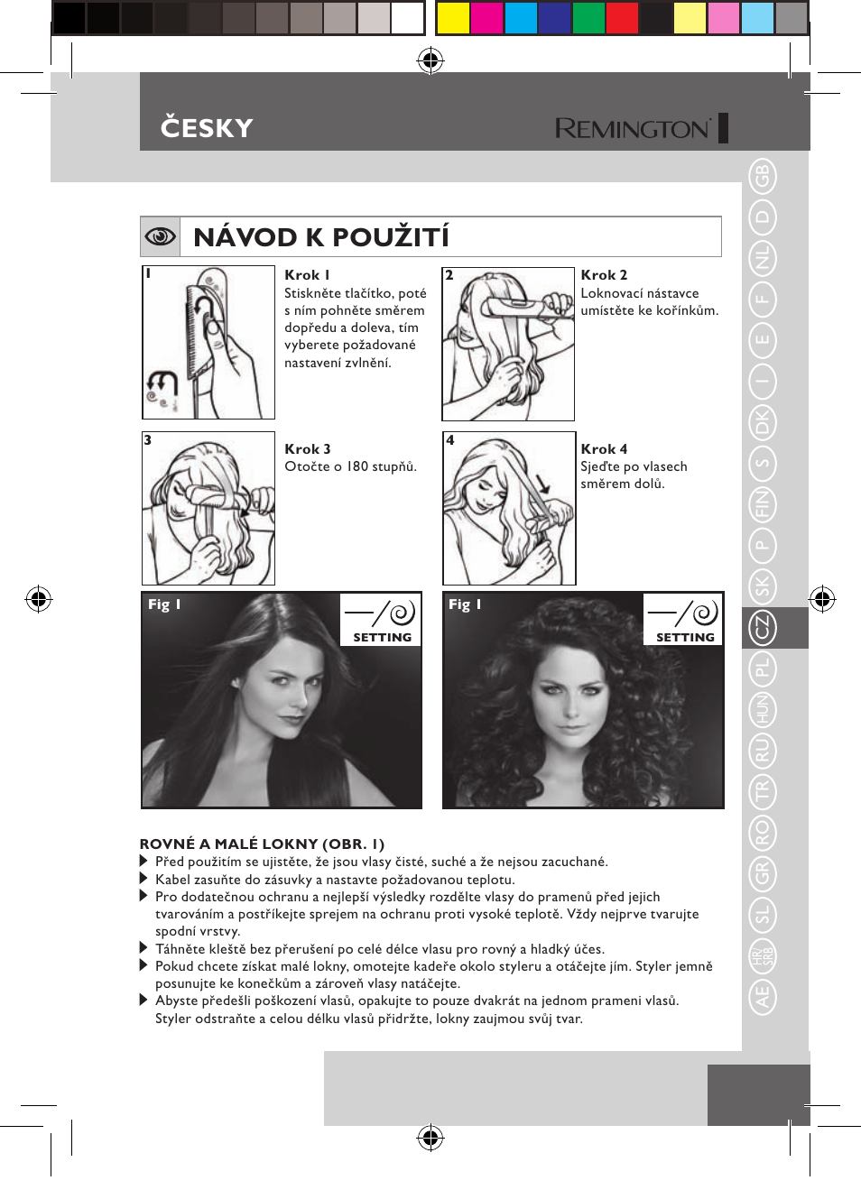 Návod k použití, Česky | Remington S6600 User Manual | Page 69 / 126