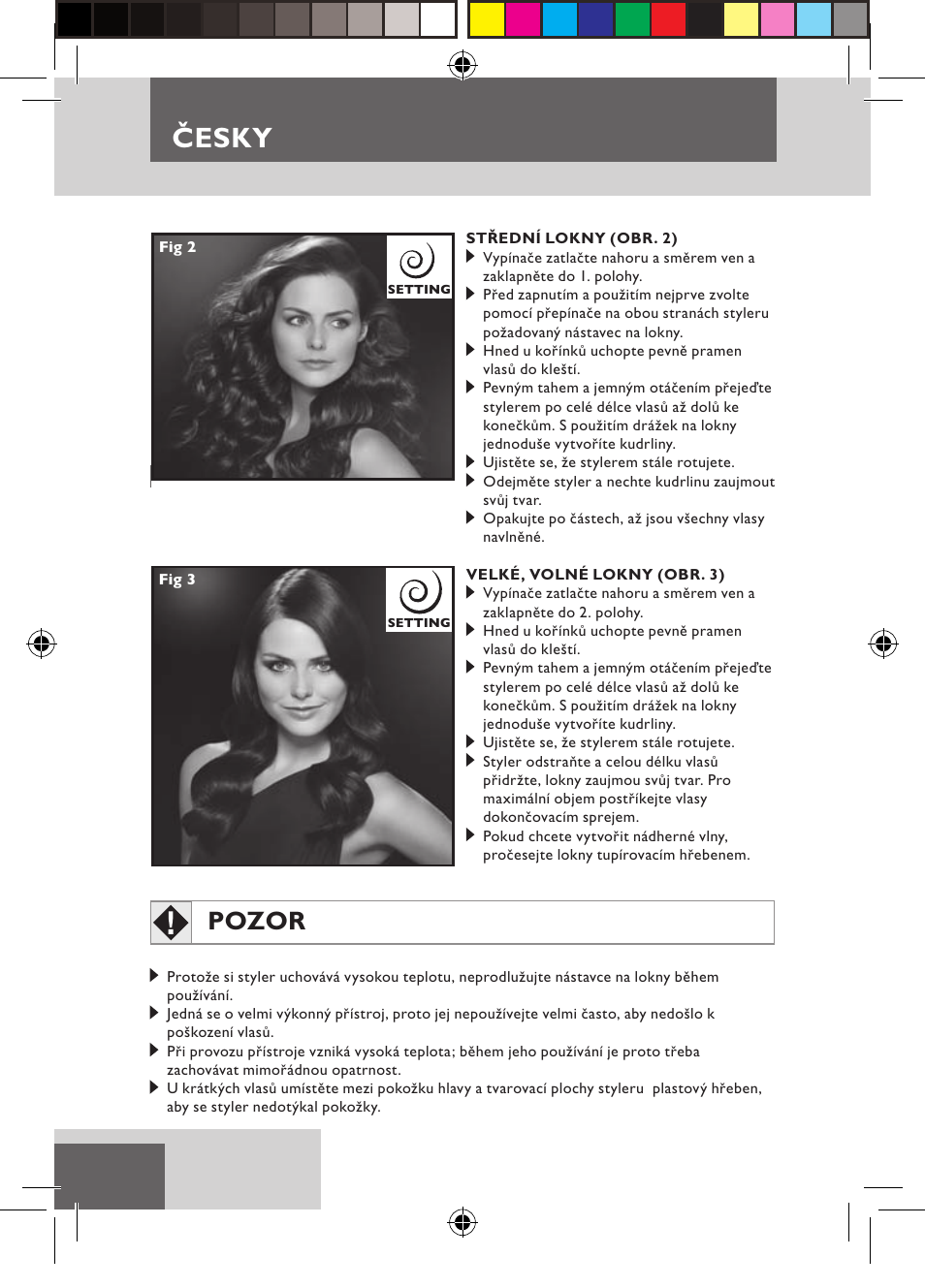 Česky, Pozor | Remington S6600 User Manual | Page 70 / 126