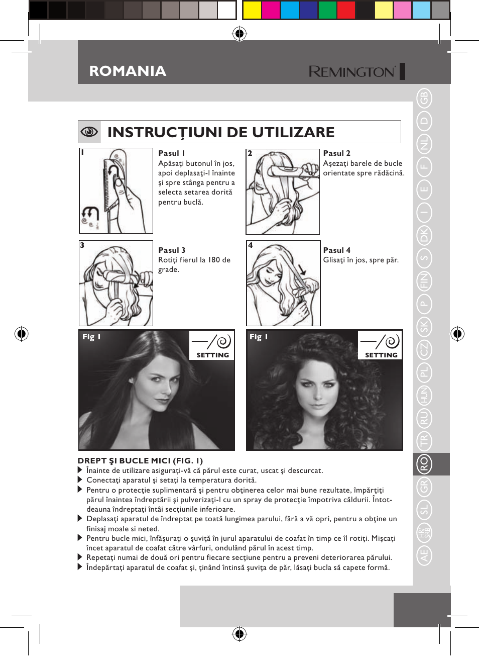 Romania, Instrucţiuni de utilizare | Remington S6600 User Manual | Page 97 / 126