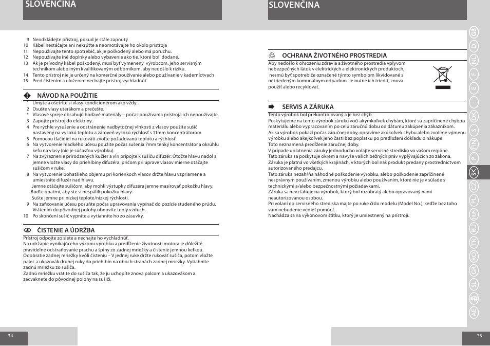 Slovenčina | Remington AC8000 User Manual | Page 18 / 36