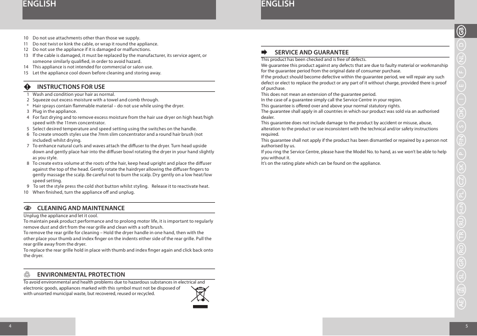 English | Remington AC8000 User Manual | Page 3 / 36