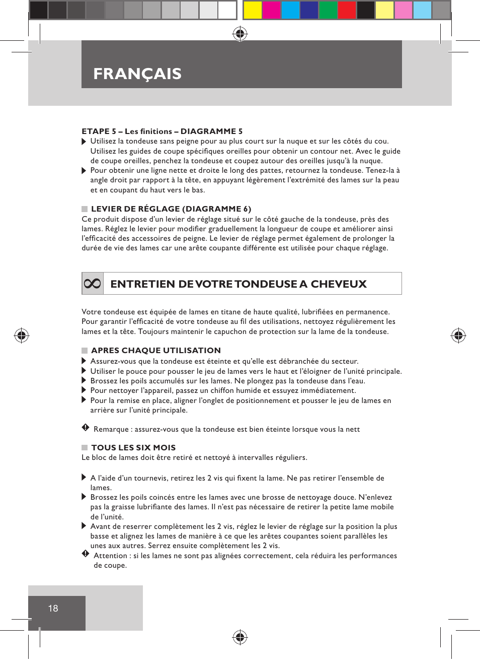 Français, Entretien de votre tondeuse a cheveux | Remington HC5030 User Manual | Page 20 / 110