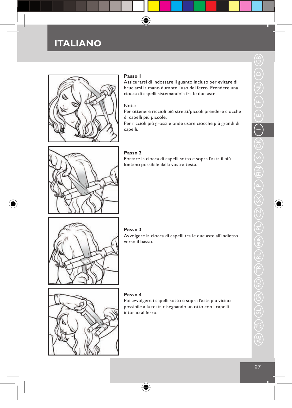 Italiano | Remington CI9522 User Manual | Page 29 / 108