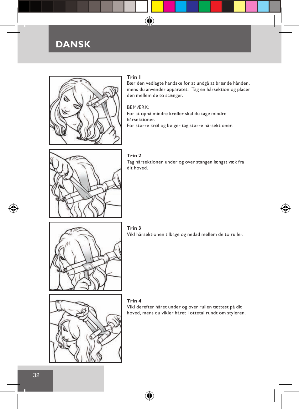 Dansk | Remington CI9522 User Manual | Page 34 / 108